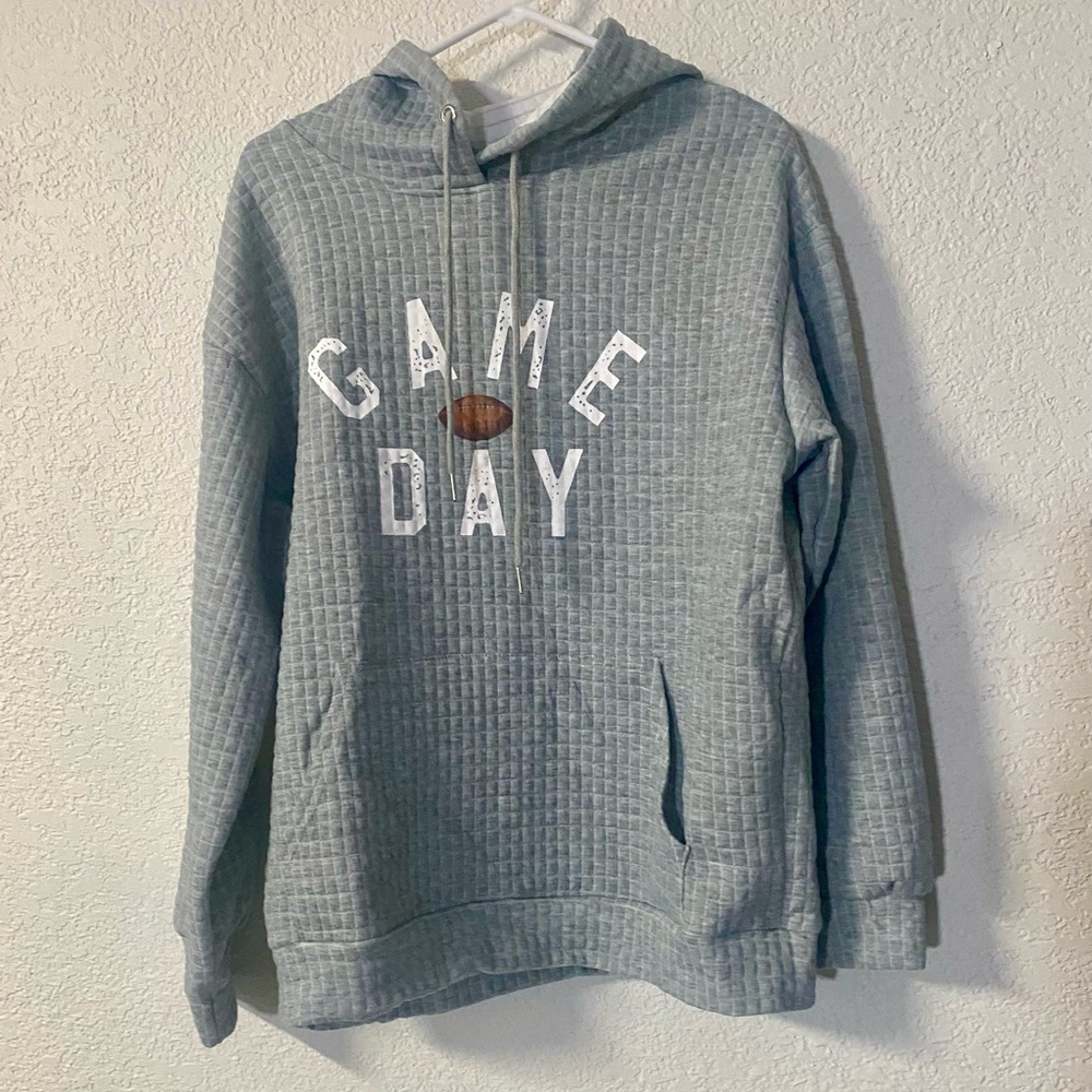 Women's Gray Game Day Football Sport hoodie size M
